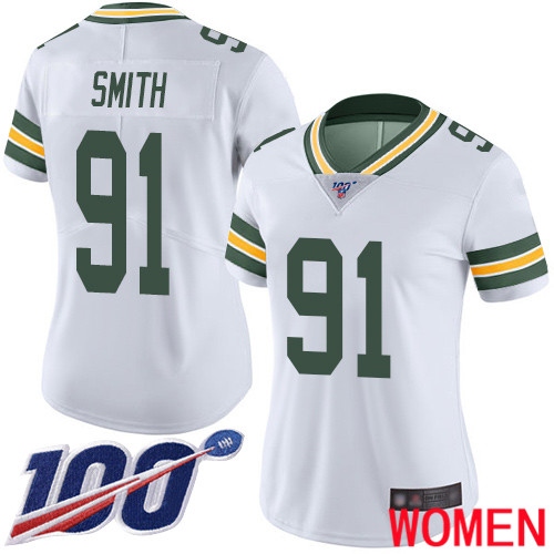 Green Bay Packers Limited White Women #91 Smith Preston Road Jersey Nike NFL 100th Season Vapor Untouchable->green bay packers->NFL Jersey